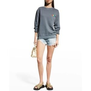 Zadig & Voltaire Simba Amour Wings Cotton Crew Sweatshirt in Blueberry Size L